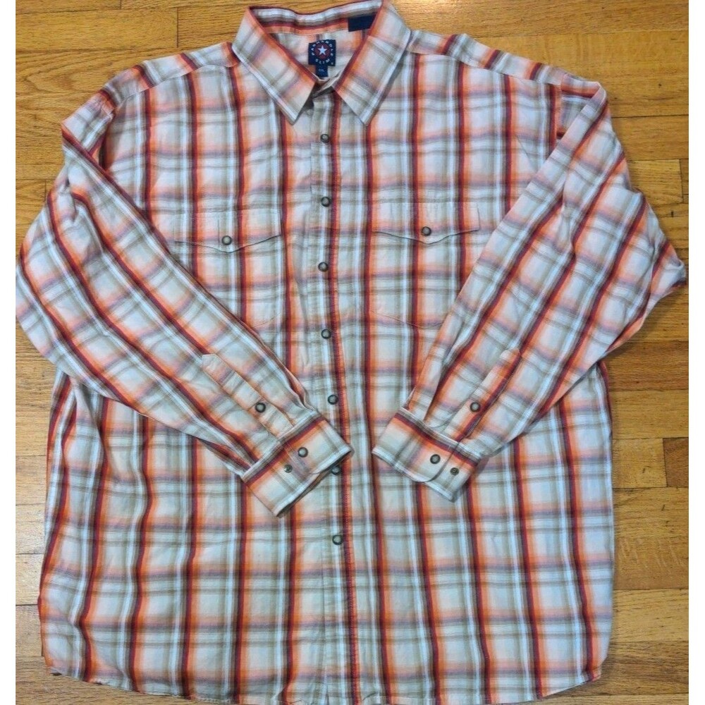 Panhandle Slim Rough Stock Womens XXL Multicolor Plaid Western Shirt Snap Button